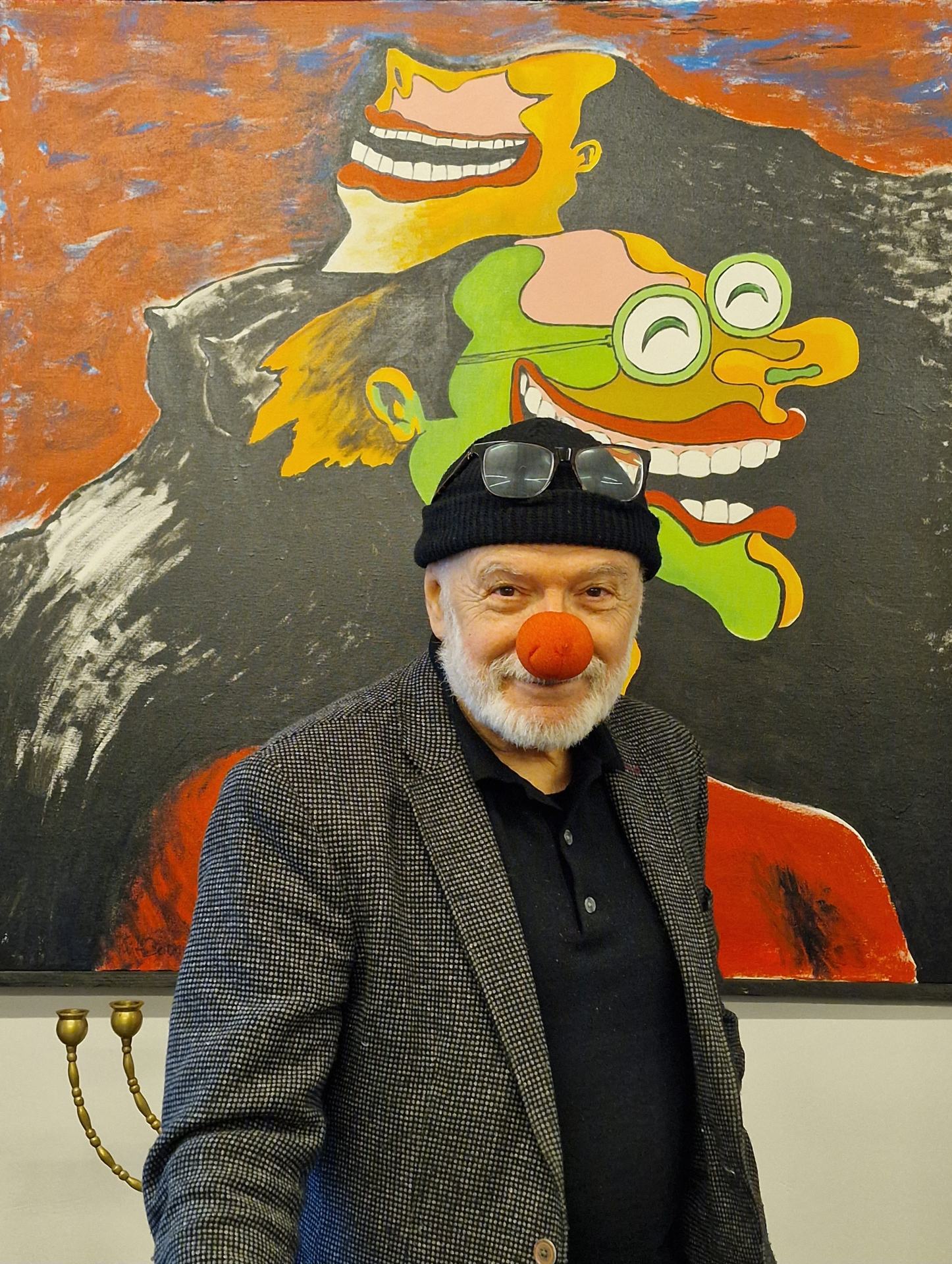 Portrait Küf Kaufmann mit roter Clownsnase